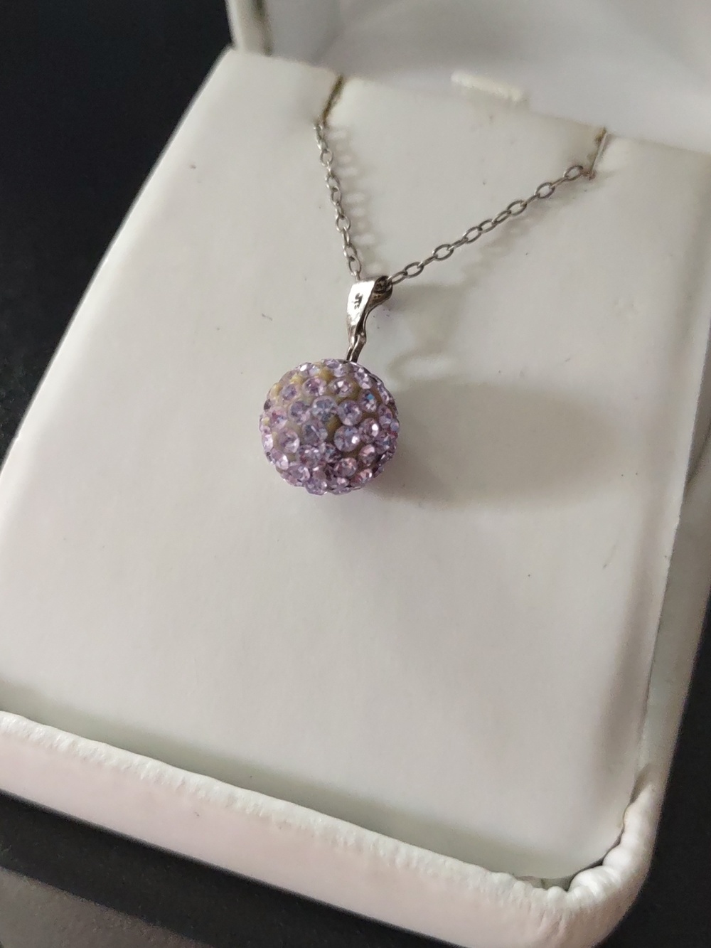 Lavender Crystal Ball Pendant Necklace - Jewelry - Purple Disco Ball Necklace